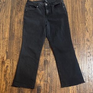 1822 Denim Black Flare Cropped Jeans, 8
